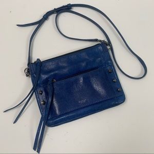 BOTKIER BLUE LEATHER CROSS BODY ZIPPER BAG